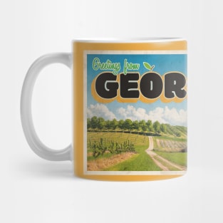 Greetings from Georgia - Vintage Travel Postcard Design Mug